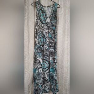 Corey P Maxi dress teal and black size L
